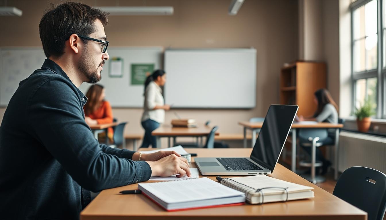 Structured study materials and learning resources on a desk