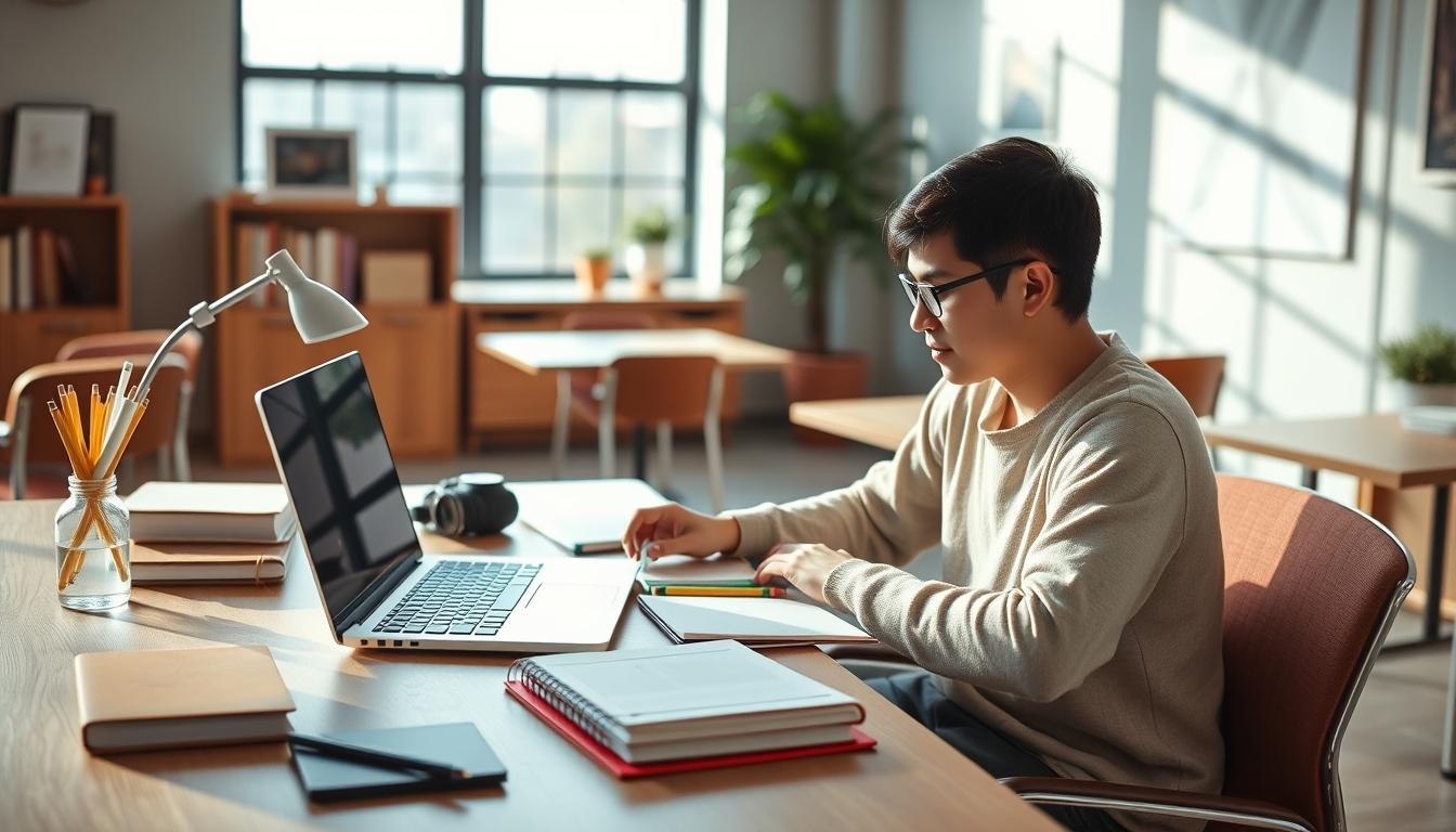 Students collaborating in a study area